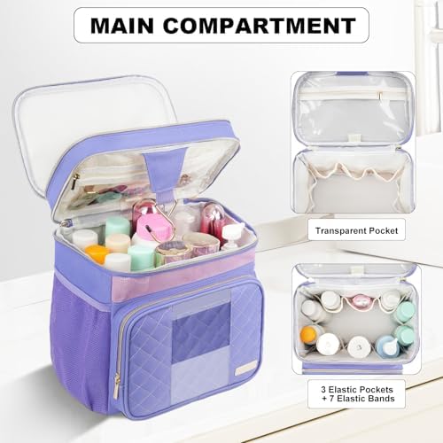 Portable Shower Caddy College Dorm Essentials, Large Toiletry Bag for Women Men, 2 Layers Quickly Dry Mesh Bathroom Tote Bag, Hanging Makeup Organizer Bag for Travel, Gym, Camping (Purple) - Image 6