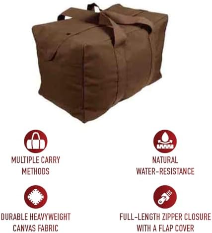 Rothco Canvas Parachute Cargo Bag – Extra Large Travel Duffle Bag with 75L Capacity