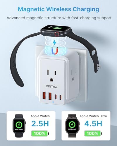 VINTAR European Travel Plug Adapter Kit for Apple Watch, Type A,C,G,E/F,L - Image 3