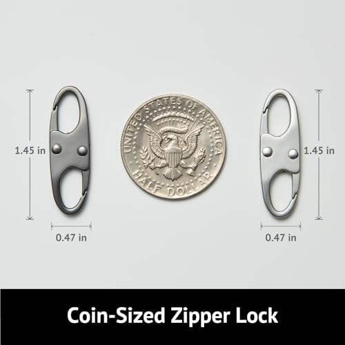 zelin Zipper Clips Anti thefts, Carabiner, Travel Essentials 8Pcs Grey - Image 2