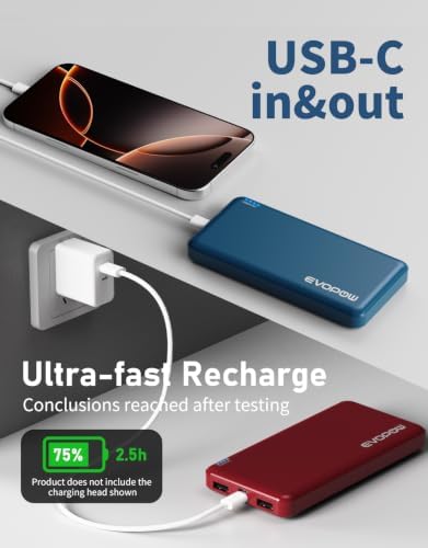 2-Pack Portable Charger, 10000mAh Power Bank, Battery Pack, Battery Bank - Image 6
