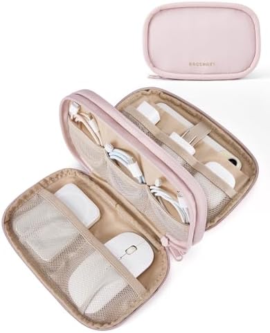 BAGSMART Electronics Organizer Travel Case for Cords Chargers Phones, Pink by BAGSMART
