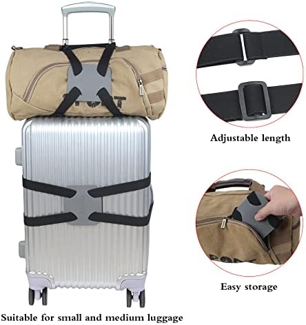 Luggage Bungee Strap，Luggage Straps Bag Bungees for Add a Bag Easy to Travel Suitcase Elastic Strap Belt（2-Pack-Grey） - Image 3