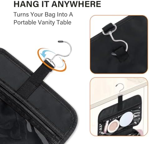 Hanging Toiletry Bag for Women Cosmetic Toiletries Travel Bag,Pink - Image 5