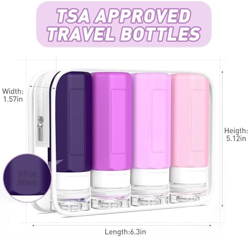 Redfly Travel Bottles for Toiletries 3oz, Silicone Travel Size Containers - Image 5