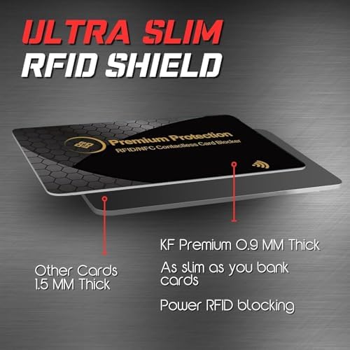 RFID Blocking Card (2 Pack) - 0.9mm Ultra Thin Debit & Credit Card Protector - One Card Shields Your Whole Wallet - Anti Fraud Contactless NFC Wallet Defender for Travel & Passport - Image 5