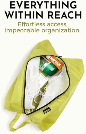 2 Pack Shoe Bags for Travel, Water-Resistant Organizers, Yellow - Image 3