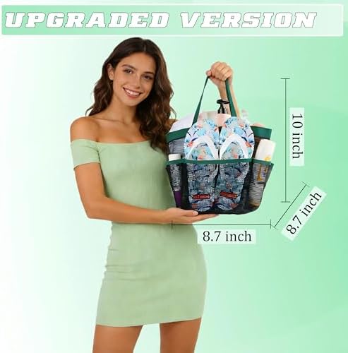Mesh Shower Caddy Portable - 9 Pockets for College Dorm Room Essential - Image 3