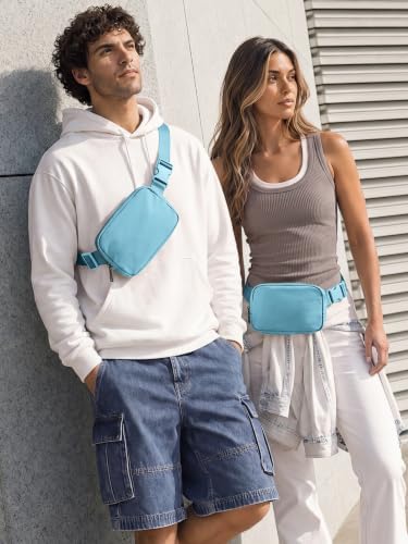 ODODOS Unisex Mini Belt Bag with Adjustable Strap Small Fanny Pack for Workout Running Traveling Hiking, Steel Blue - Image 2