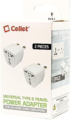 Cellet Universal Travel Adapter: Seamless Plug Conversion for International Travelers AC Wall Power Adapter to Convert China, UK, AU, EU & Other Plugs to US Plug (2PACK) (Type-G (UK HK)) - Image 5