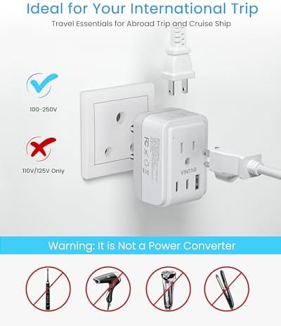 VINTAR US to India Plug Adapter, Foldable India Power Adapter, 2 Pack - Image 6