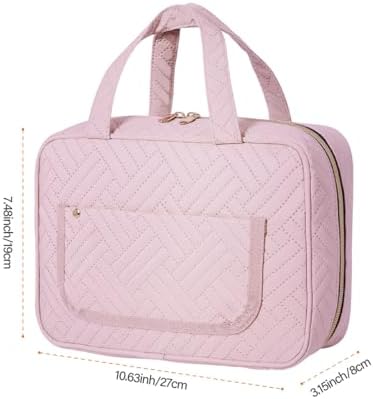 Hanging Toiletry Bag for Women Cosmetic Toiletries Travel Bag,Pink - Image 2