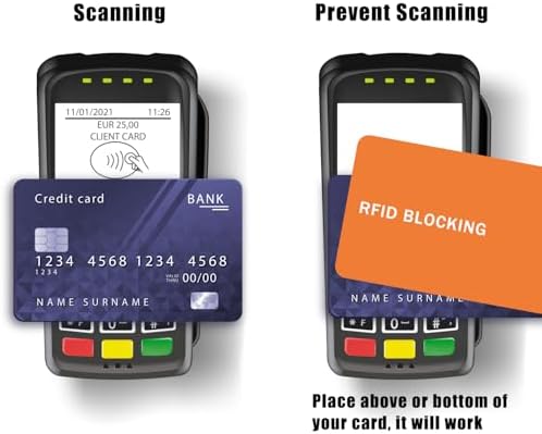 RFID Blocking Card - 3 Pack, Contactless NFC Credit Card ID Protection Safe Bank Card Passport Entire Wallet Purse Shield Protector Blocker Guard (Pack of 3, Orange) - Image 5