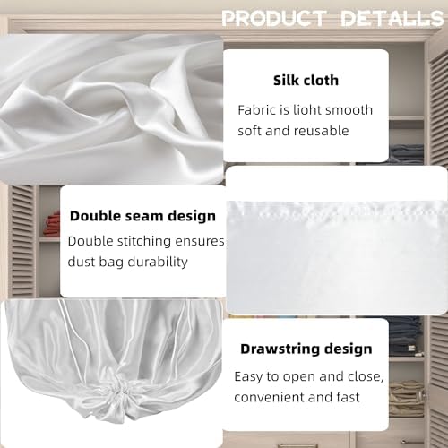 12 Pack Dust Bags For Handbags Travel Storage Pouch, Purse Dust Bags For Storage, Silk Dust Covers With Drawstring For Purse Shoes Boots - Image 2