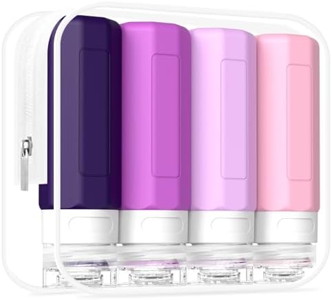Redfly Travel Bottles for Toiletries 3oz, Silicone Travel Size Containers by Redfly