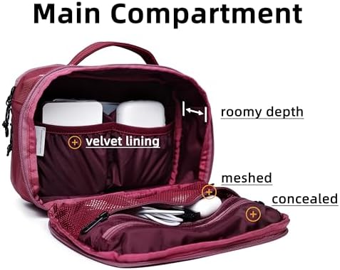 Accessories Bag & Tech Pouch | Organizer for Cables, Electronics & Everyday Essentials, Water-Repellent, Dual-Sided Padded - Image 2