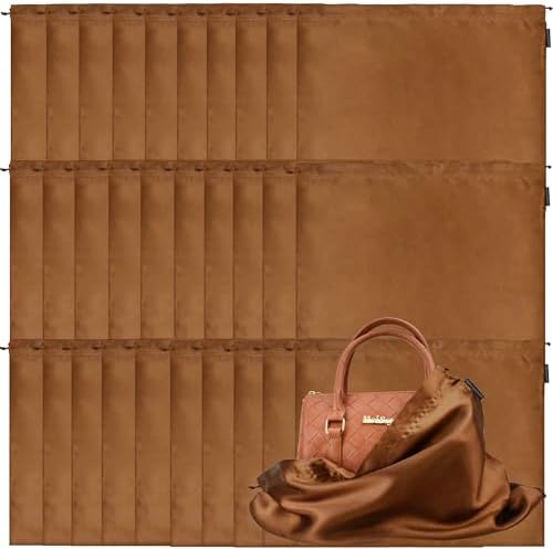 GONGKANGYUAN 30 Pack Dust Bags for Handbags Travel Storage Pouch, Silk Handbag Dust Cover Bags for Purses Pocketbooks Shoes Boots by GONGKANGYUAN