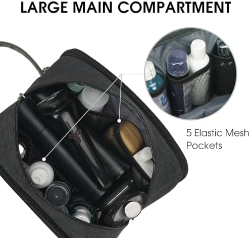WANDF Travel Toiletry Bag for Men, Canvas Shaving Dopp Kit - Image 2
