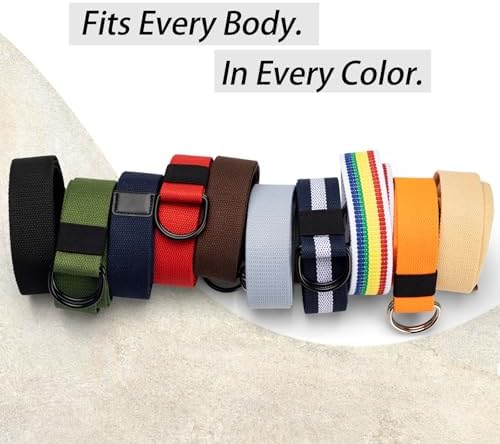 maikun Mens Womens Canvas Belt, D-ring Buckle Cloth Fabric Belt for Men - Image 4