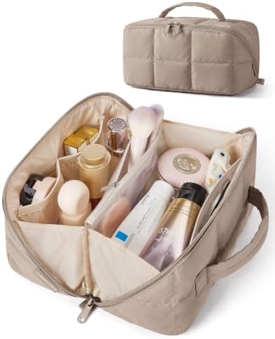 BAGSMART Easy-Access Makeup Bag, Water-Resistant Travel Toiletry Organizer by BAGSMART