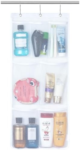 Lifewit Cruise Essentials Shower Caddy Must-Have, 7 Pockets Hanging Bathroom Organizer with Quick-Dry Mesh, Portable Shower Bag to Storage Soap, Shampoo, for RVing, Travel, Camping, White, 1 Pack by Lifewit