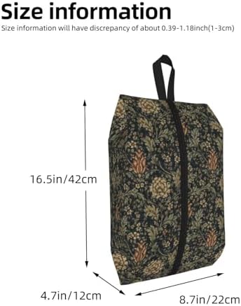 Morrisstyle Victorian Floral Travel Shoe Bag for Men & Women, Waterproof Shoe Storage Organizer with Zipper, Portable Shoe Pouch for Sneakers, Heels, Sandals, Gym & Travel Luggage 2PCS - Image 3