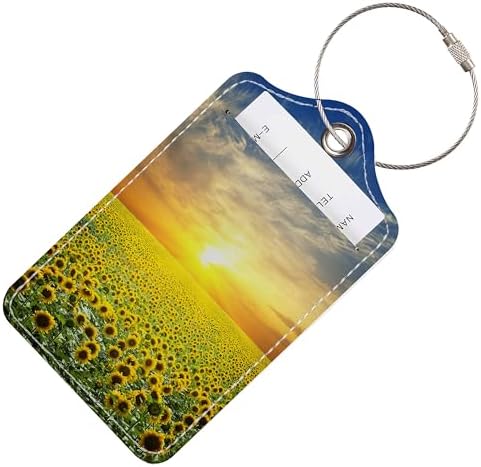 Chelmon 2 Pack Cute PU Leather Luggage Tags for Suitcases,Travel Essentials - Image 4
