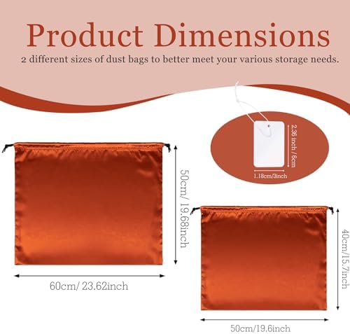 P Pothuiny 2 Pcs Satin Dust Bags for Handbags - Image 2