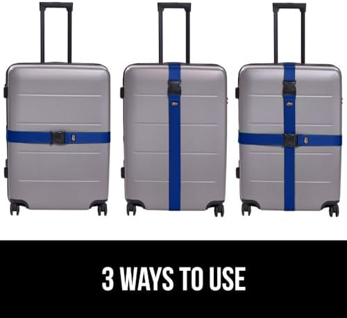 GORILLA GRIP Heavy Duty Luggage Straps for Suitcase, 4 Pack, Blue - Image 6