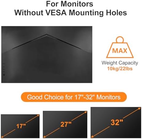 suptek Universal VESA Mount Bracket Adapter Monitor Arm Mounting Kit for 17 to 32 inch Monitor Screen - Image 3