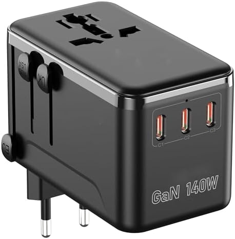 140W GaN Universal Travel Adapter & Laptop Charger for 200+ Countries by JMFONE
