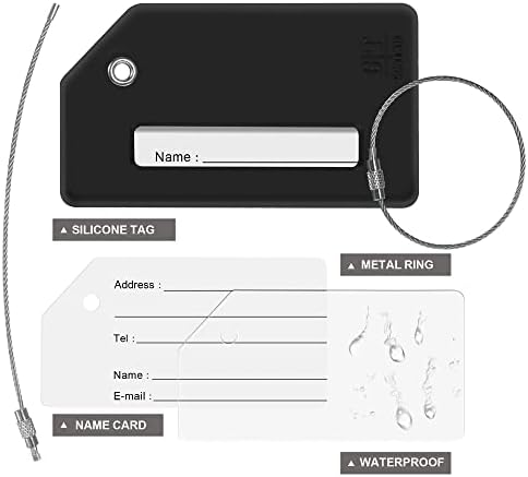 Gostwo 2 Pack Silicone Initial Luggage Tags for Suitcases Travel Essentials - Image 5