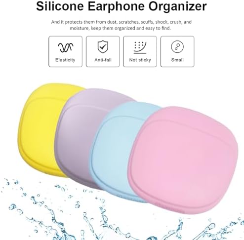 Silicone Headphone Organizer - Data Cable Storage Case - Mini Key Box - Portable Wired Headset Storage Bag (Purple-Yellow-Pink-Blue) - Image 4
