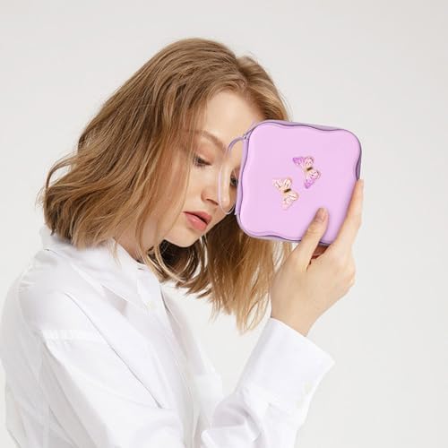 CameCosy Phone Charger Storage Case Cover Sets with Cable Protector for iPhone Charger, Wave Travel Storage Bag, Data Cord Saver Cute DIY Charging Protector Cable Organizer (Purple Butterfly) - Image 6