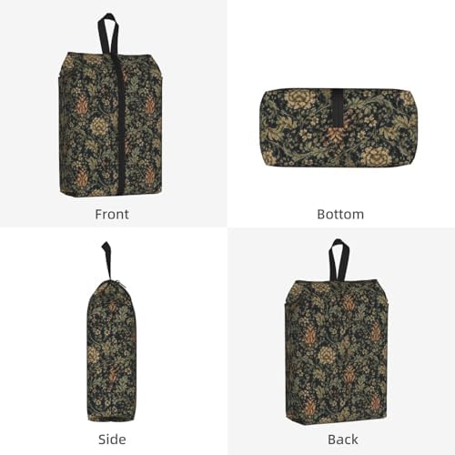 Morrisstyle Victorian Floral Travel Shoe Bag for Men & Women, Waterproof Shoe Storage Organizer with Zipper, Portable Shoe Pouch for Sneakers, Heels, Sandals, Gym & Travel Luggage 2PCS - Image 2