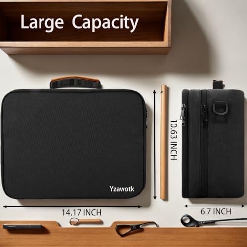 Extra Large Electronics Organizer Travel Case, Cable Organizer Bag with Shoulder Strap, Electronics Accessories Storage Double Layer Bags for Cord, Tablet, Headphone, Charger, Tools, DJ Gifts-Black - Image 4