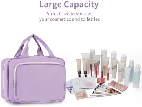 Narwey Travel Toiletry Bag for Women, Large Hanging Makeup Organizer Bag - Image 6