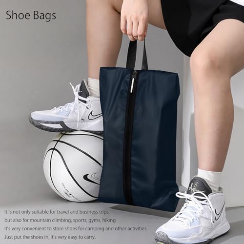 Shoe Bag for Travel, Waterproof Extra Large Shoe Storage Organizer with Handle, Multi-Functional Odor-Resistant Shoe Pouch for Gym, Soccer, Golf, Tennis Soccer Cleats Bag 16.5 x 9.8 Inches (Dark Blue) - Image 5