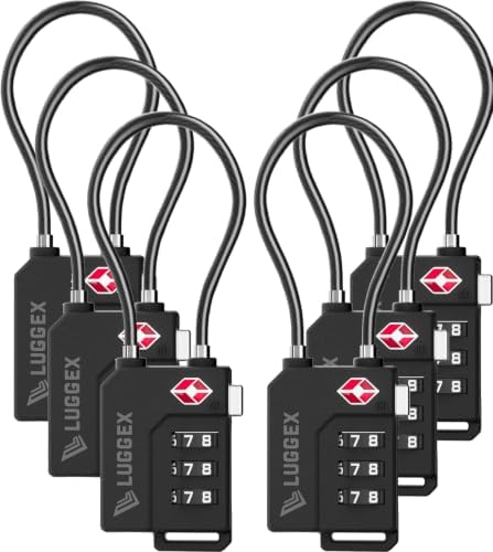 LUGGEX 6 Pack TSA Locks for Luggage, Luggage Locks TSA Approved by LUGGEXLUGGAGE