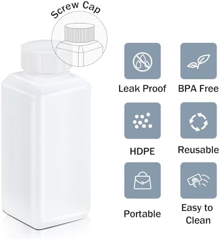 4oz/120ml Leak Proof Plastic Bottles with Caps for Liquids Sample, Reusable Small Bottles Containers for Travel, Camping and Hiking (Translucent, 10 Pcs) - Image 3