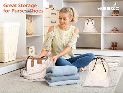 MISSLO Cotton Breathable Dust-proof Drawstring Storage Pouch Bag (Pack 3 M) - Image 2