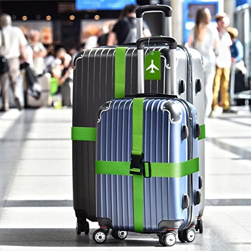 Weewooday 8 Pcs Luggage Straps Tag Set, Green, Airplane - Image 6