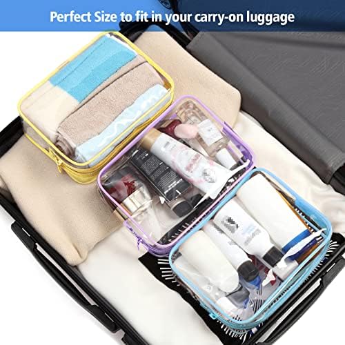 PACKISM TSA Approved Toiletry Bag - Clear Makeup Bag Travel, 5 Color Medium - Image 2
