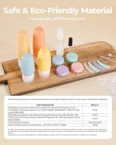 BAGSMART 18 Pack TSA Approved Travel Bottles for Toiletries, Leak Proof Silicone Travel Size Containers Bottles for Shampoo, Soft Pastel - Image 3