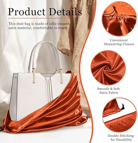 P Pothuiny 2 Pcs Satin Dust Bags for Handbags - Image 3