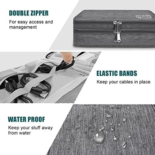 Electronic Organizer Travel Universal Cable Organizer Electronics Accessories Bag for Cable, Charger, Phone, USB, SD Card,1Pack - Image 5
