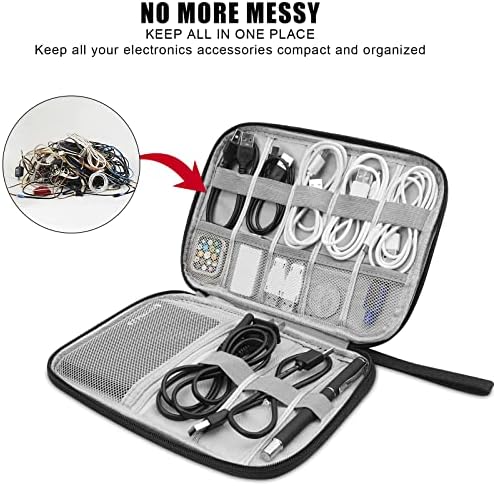 Electronic Organizer Travel Universal Cable Organizer Electronics Accessories Bag for Cable, Charger, Phone, USB, SD Card,1Pack - Image 2