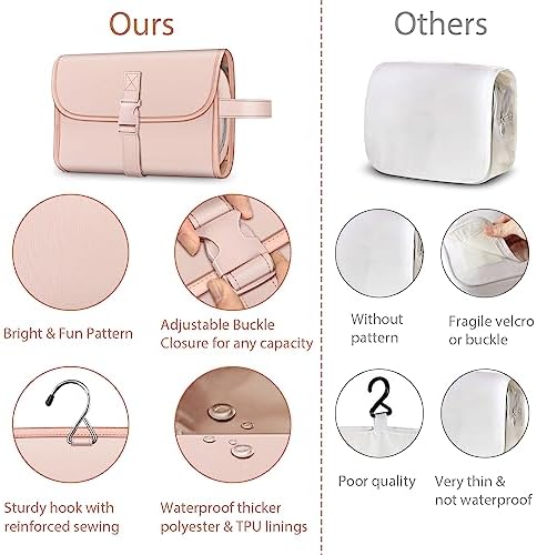 FINTIE Hanging Toiletry Bag Portable Travel Cosmetic Makeup Organizer - Image 5