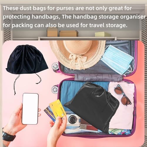 12 Pack Dust Bags For Handbags Travel Storage Pouch, Purse Dust Bags For Storage, Silk Dust Covers With Drawstring For Purse Shoes Boots - Image 4