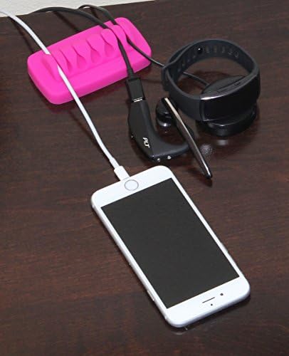 Heaviest Cable Organizer on the Market! Compact and Weighted Desktop Cord Holder for Desk and Nightstand, Eco-Friendly Silicone, No Bad Smell, Bundled with 4 Reusable Cable Ties! (Fuscia Pink) - Image 4